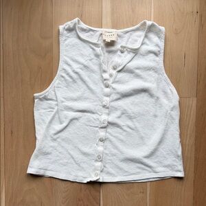 Sezane Cream Button-Front Tank